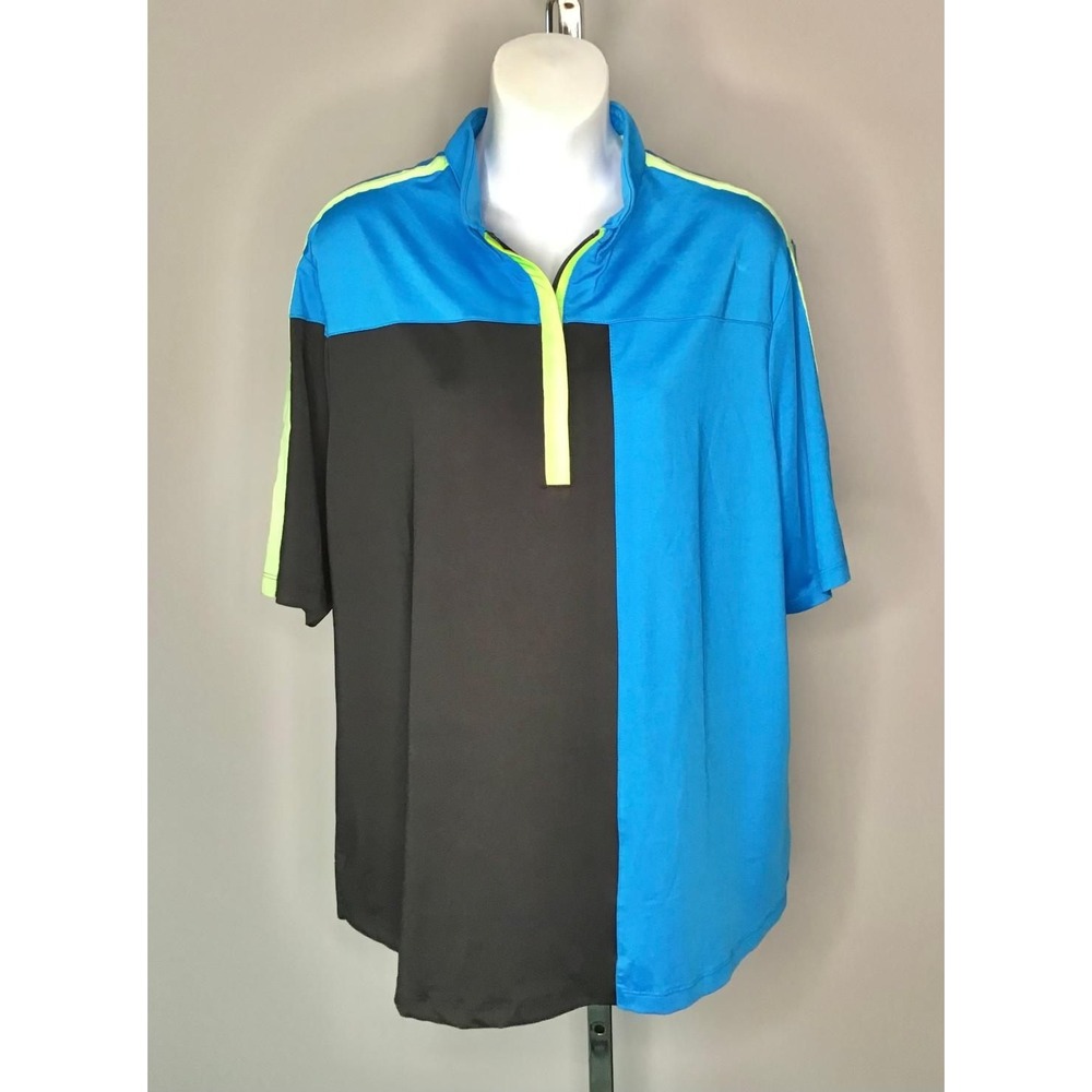Jamie Sadock Womens Colorblock Golf Polo Shirt SZ XL Blue 1/4 Zip Golf Resort